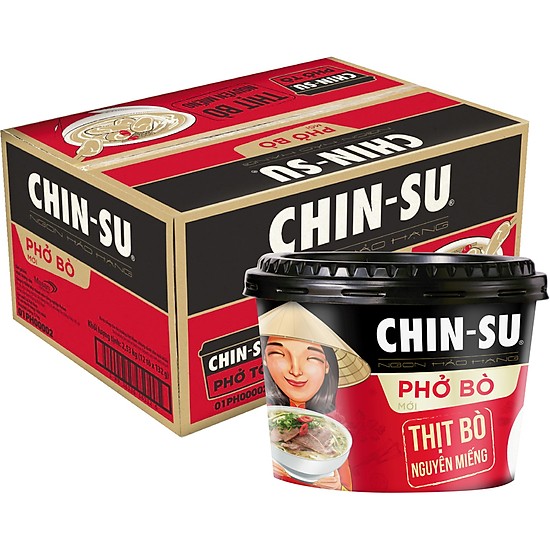 Phở Bò CHIN-SU (có thịt) Thùng 12x 132gr